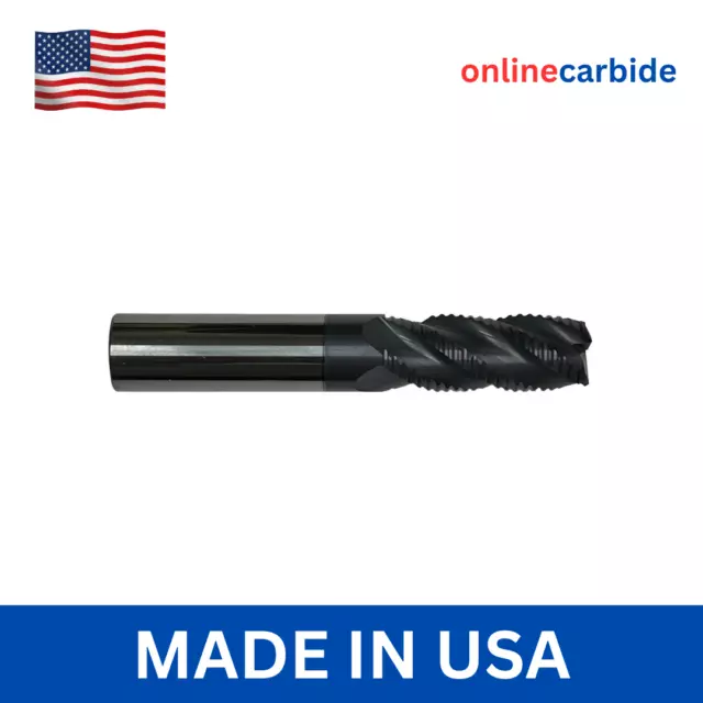 1/4" 4 FLUTE CARBIDE ROUGHING END MILL ALTiN COATED