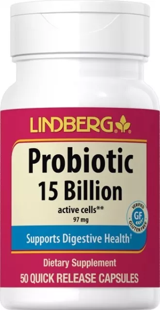 Probioticos 15 billion con prebiotico 14 cepas 50 veggiecaps salud digestiva