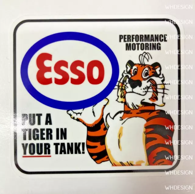 Vintage style Esso Tiger  sticker  Classic car. Bike. Tool box.