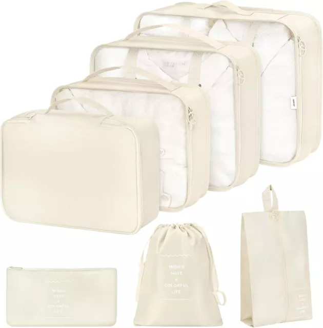 Juego de 7 organizadores de maletas organizador de maletas Packing Cubes set impermeable DE