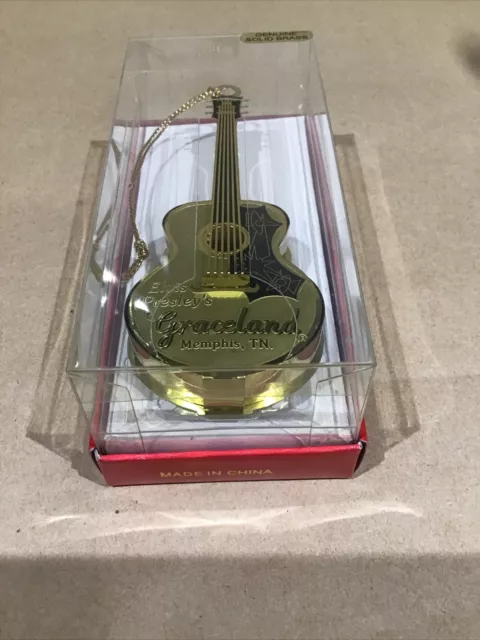 elvis presley memorabilia - Guitar Ornament In Solid Brass From GRACELAND TN USA