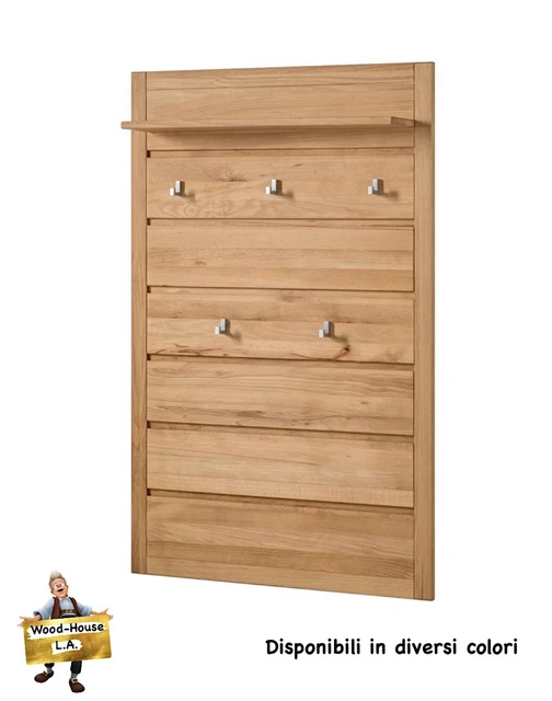 Appendiabiti Attaccapanni Porta Abiti Da Parete In Legno Colore Rovere Chiaro