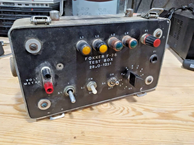Fokker F-28 vintage airplane instrument test box