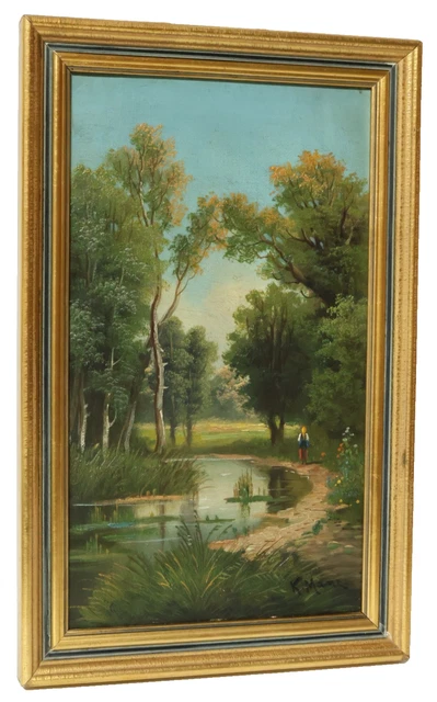 油彩画 Ein Gruß aus Deutschland 1982 20th Century Original Oil Painting on Canvas - German