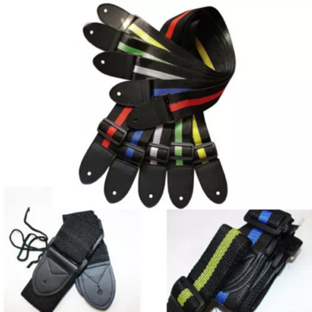 New Acoustic Electric Guitar Bass Nylon Adjustable Strap Belt Guitar Strap B===