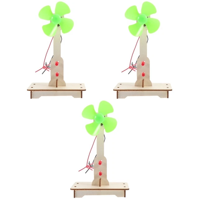 3 Pc Kit De Générateur D'éolienne Jouet Expérimental Jouets Turbos Miniature