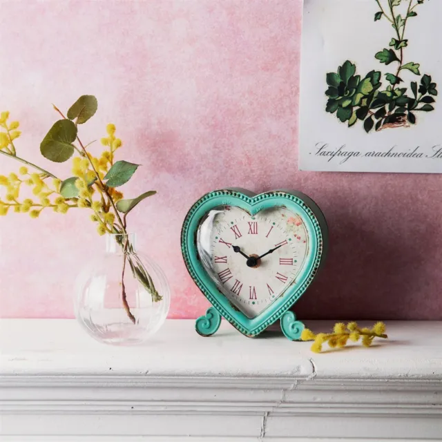 Boudoir Heart Clock Blue Shabby Chic Antique Vintage French Country Sass & Belle 2