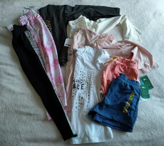 Girls clothes bundle age 8-9 years. leggings,tops,shorts. New.