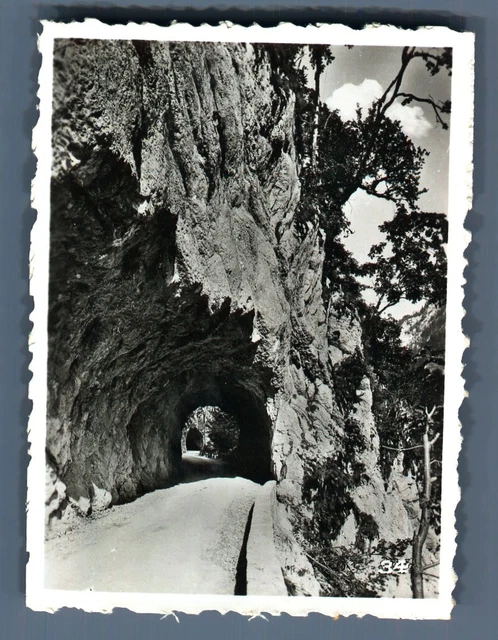 France, Route de la Grande Chartreuse. Les tunnels  Vintage silver print.  Tir