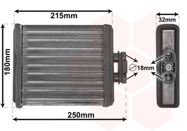 Scambiatore di calore riscaldamento interni VAN WEZEL 58006196 per 5Z1 VW FOX SKODA SEAT AUDI
