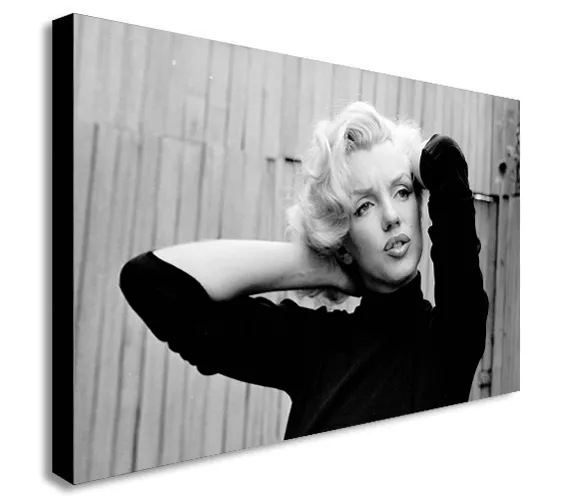 MARILYN MONROE Black and White -  Canvas Wall Art Framed Print - Various Sizes