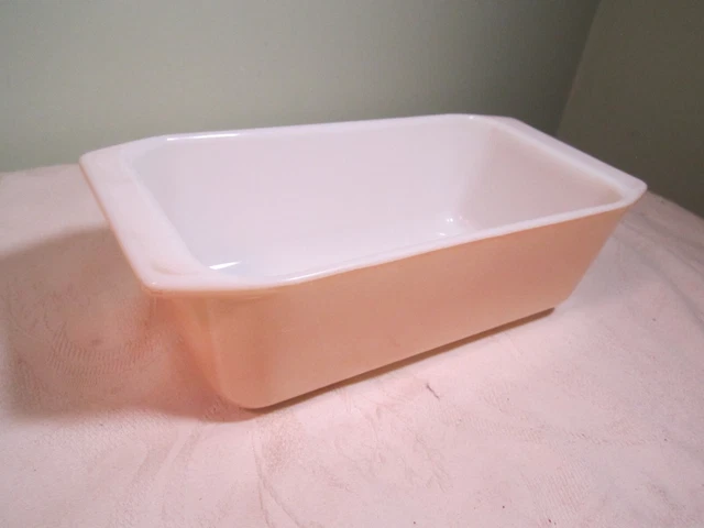 VINTAGE PYREX TAN Brown Glass Rectangular 14 Baking Loaf Dish Ovenware ...