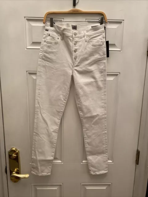 Citizens of Humanity Rocket Crop Mid Rise Skinny Jeans, White Sculpt Size 29