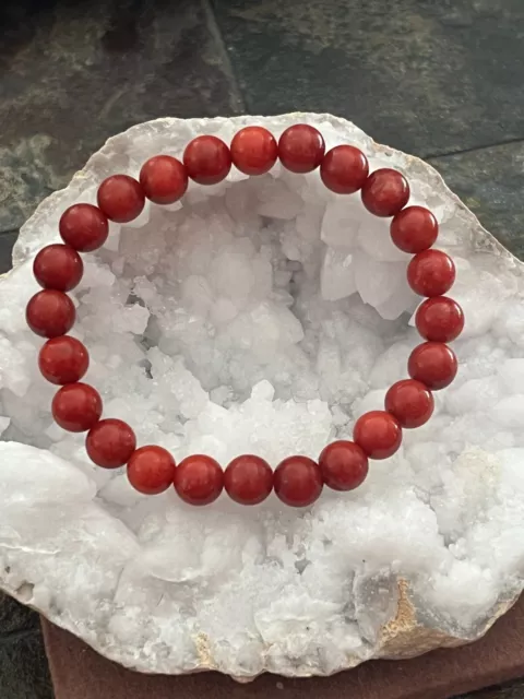 Bracelet en pierre naturelle / Jade rouge