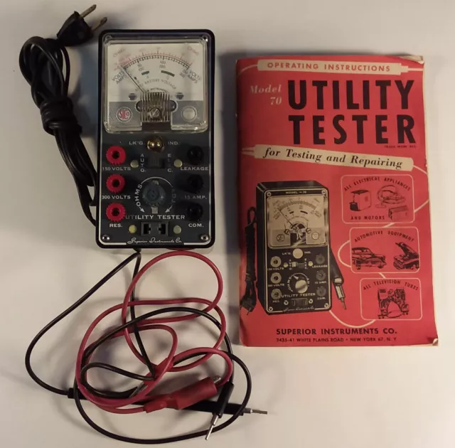 Superior Instruments Model 70 Utility Tester in box w/ instructions 1954