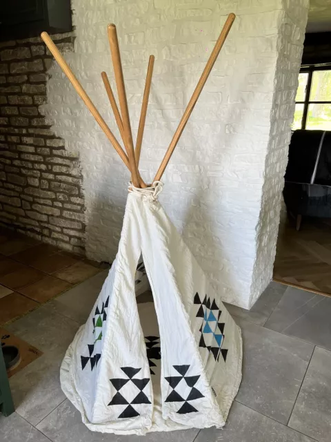 Large Canvas Children Indian Tent Teepee Kids Wigwam Indoor Outdoor Play House