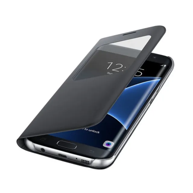 Original Samsung - Coque De Protection S View Cover Noir Pour Galaxy S7 Edge