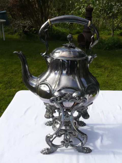 James Dixon & sons tilting spirit kettle teapot #2680 Silver plated c1875 Rare