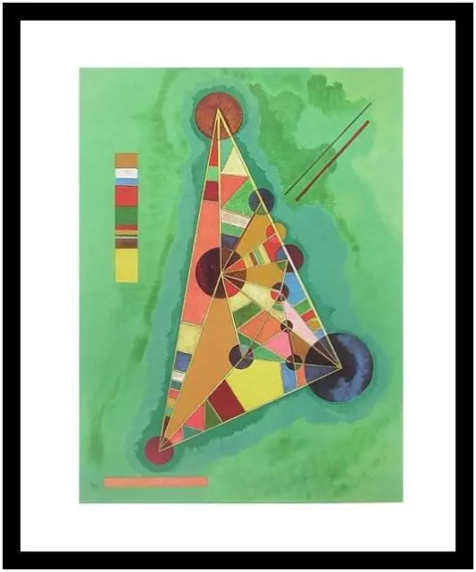 Wassily Kandinsky Poster Kunstdruck Bild im Alu Rahmen Bunt im Dreieck 58,5x48cm