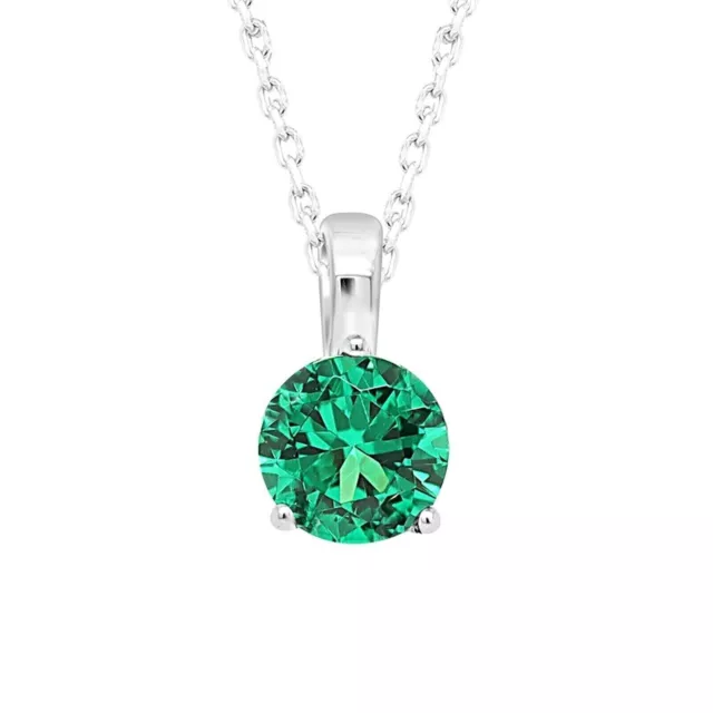 Pendentif émeraude verte naturelle certifiée 1,00 ct pour femme en argent 925 2