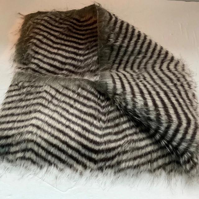 Faux Fur Fabric  Zebra 33L X 54W Luxurious Thick Soft  Pile Realistic Craft