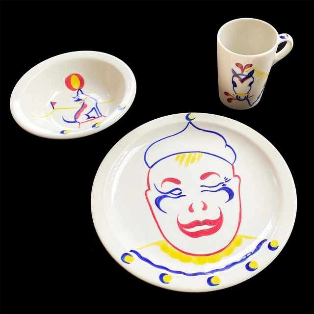 1951 Union Pacific Railroad China Circus Children's Dining Set