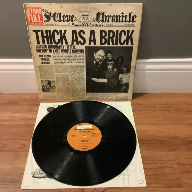 Jethro Tull ~ Thick As A Brick LP 1972 Reprise Records MS 2072