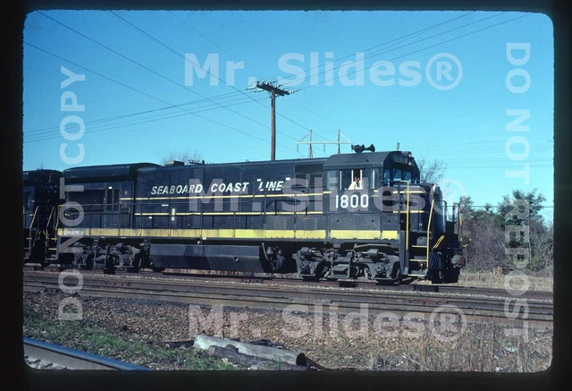 Original Slide SCL Seaboard Coast Line U36B 1800 Charleston SC 1980