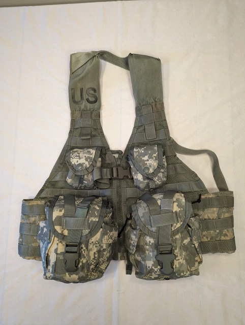 5pc. Fighting Load Carrier Vest w/ 4 MOLLE II Pouches ACU UCP US Army USGI Good