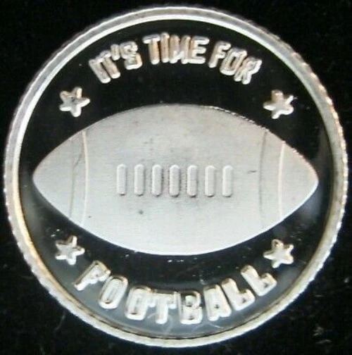 It's Time For Football - 1 GRAM GR G .999 Fine Pure Solid Silver Bullion Round