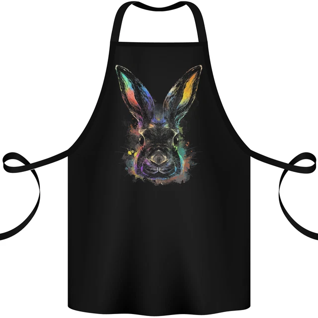 Watercolour Rabbit Bunny Cotton Apron 100% Organic