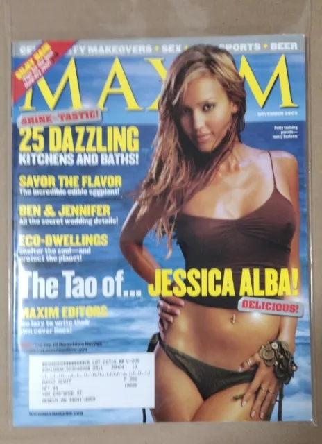 Jessica Alba Maxim Magazine November 2003 Excellent Condition! Bag And Board.