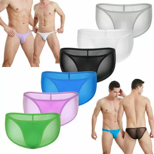 Clearance！Men's Thong Underpants G-String Low Waist Mesh Breathable Cotton  Thong For Men,Cotton Stretch Thong,Ice Silk Sexy Mens Bikini Swimwear