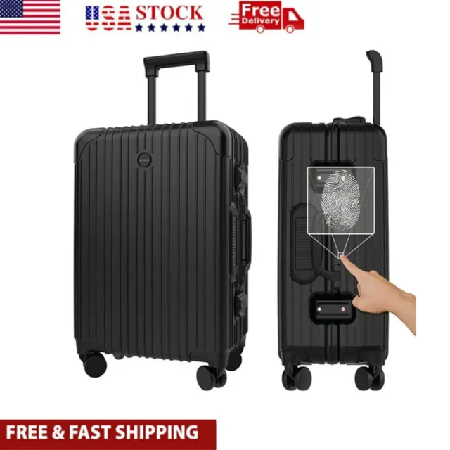 Smart Carry-on Luggage Suitcases W/ Spinner Wheels Lock ＆ USB-Output Travel 20"