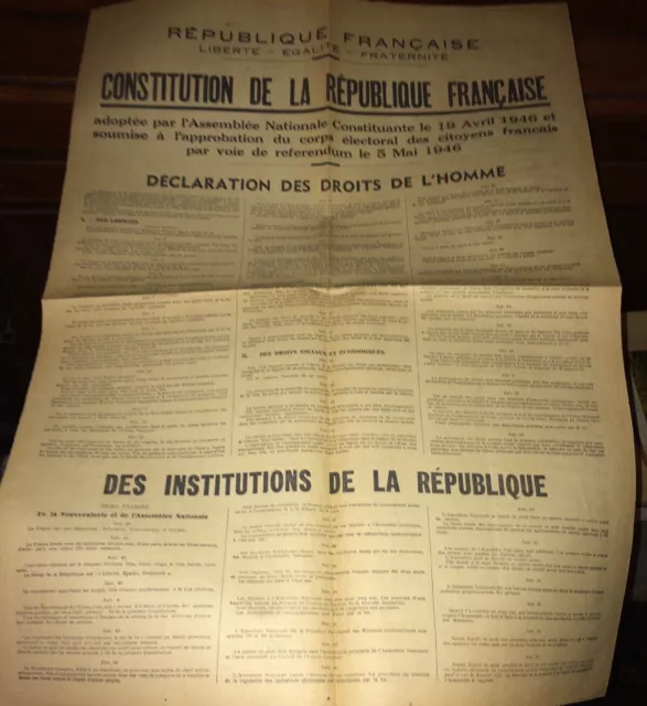 Constitution De La République Française. (19 Avril 1946). Quatrième République.