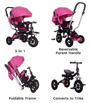 Little Bambino 5 IN 1 Tricycle Stroller Kids Children Baby Toddlers Trike - Pink