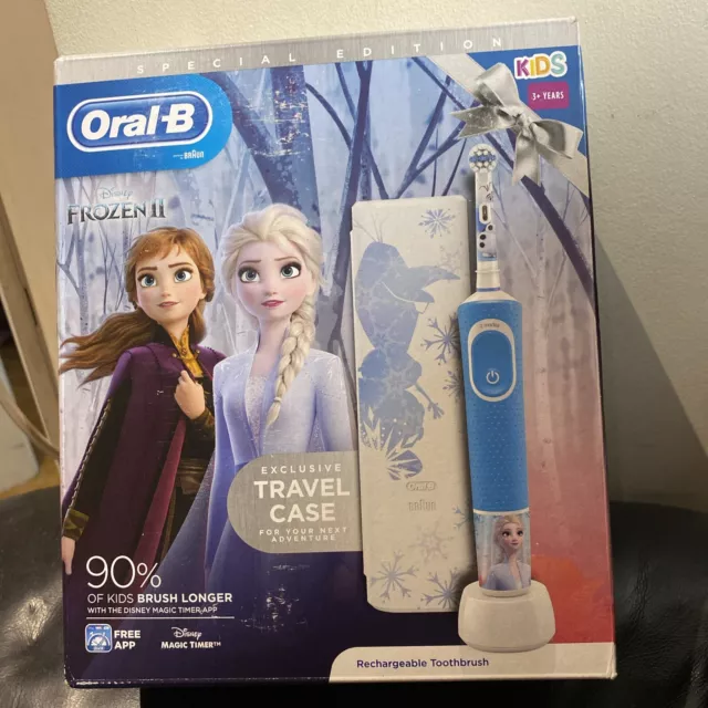 Oral-B Vitality Kids Disney Frozen Electric Toothbrush Giftset for Ages 3+, Blue