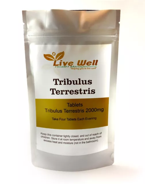 Tribulus Terrestris 2000mg Tablets -120- Natural Testosterone Booster -Vegan-UK