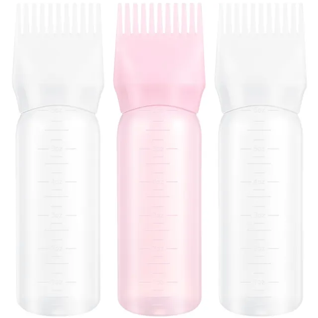3 Pcs Flasche Haarshampoo Plastik Wurzelkamm-Applikator Für Haaröl