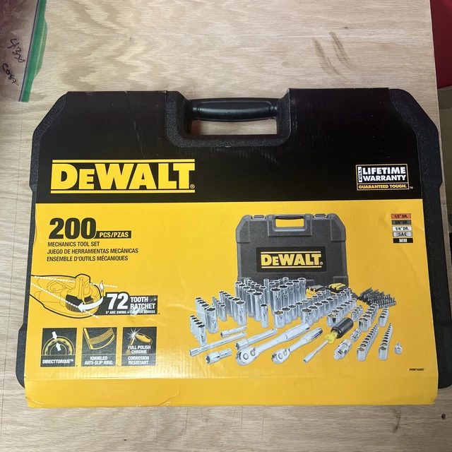 DEWALT DWMT45007 200 Piece Mechanics Tool Set New Lifetime Warranty £