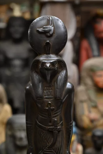 Rare Black statue Egyptian God Horus Falcon Ancient Egyptian Antiquities BC