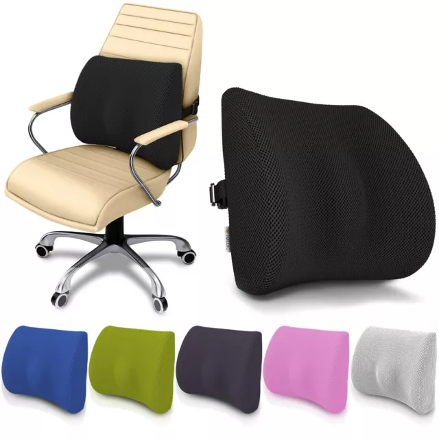 Back Cushion Support Chair Memory Foam Lumbar Lower Back Pillow Car Seat Office