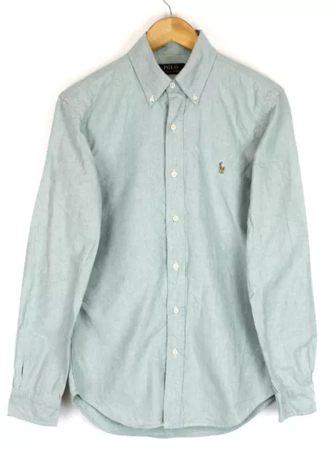 Polo Ralph Lauren Hombre Camisa Talla S Corte Normal Algodón Verde sin Diseño