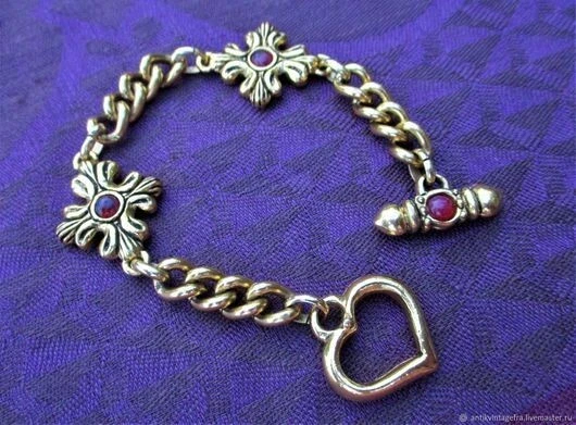 Bracelet Vintage Art Déco Années 1930 – Cabochon Verre – Occasion