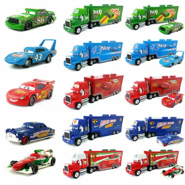 Disney Pixar Cars The King Chick Hicks Truck &Mini Car 1:55 Diecast Kid Toy *New