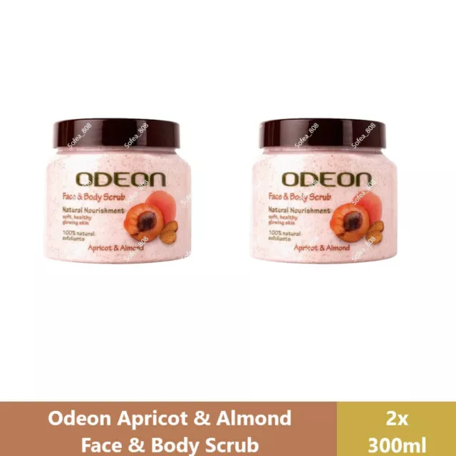 2 x scrub viso e corpo Odeon albicocca e mandorle esfolianti delicatamente...