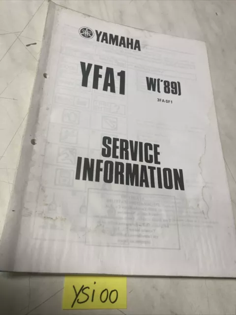 Yamaha quad 125 YFA1 W 1989 service information technique technical data