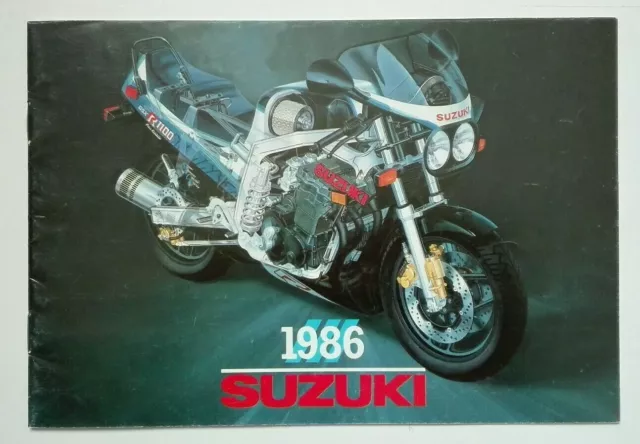 Prospectus Catalogue Brochure Moto Suzuki Gamme 1986 Belge