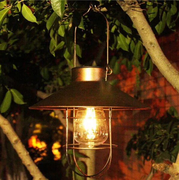 Solar Lantern Hanging LED Light Yard Outdoor Patio Garden Lamp Decor Waterproof