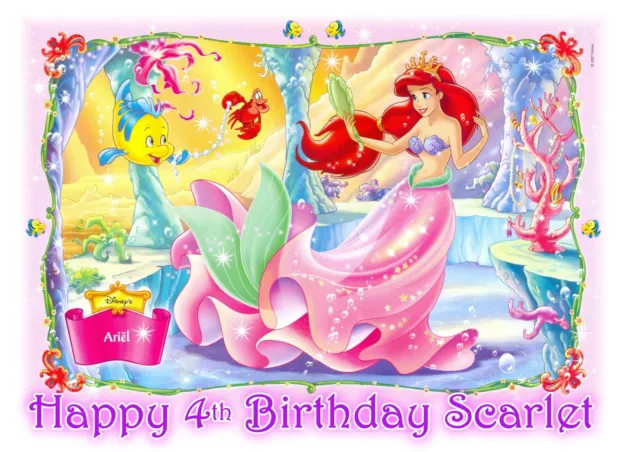 THE LITTLE MERMAID Ariel Party Edible cake topper image